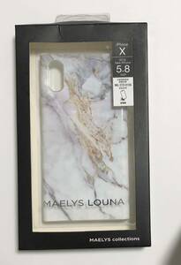 Ｍ48: iphoneケース 新品 UNiCASE 送料込　大理石柄　Maelys Collections Marble for iPhoneXS/X (White)