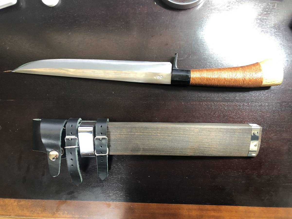 瀬戸作 カスタム鍛造スプリング鋼 「ウメガイ」 1尺刃物 サンカ山刀 - キャンプ、アウトドア用品