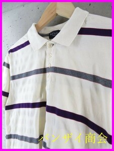 【送料300円可】012c25◆お洒落◆Paul Smith ポールスミス 半袖ボーダーポロシャツ M/トラッド/ゴルフ/ジャケット/メンズ/男性/紳士