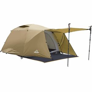 一点限り！AKASOOM テント 2~3人用 キャンプ テント アウトドア用 ドーム型　カーキ