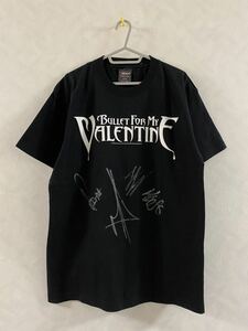 未使用品 Bullet For My Valentine JAPAN 2008 メンバー直筆サイン入りTシャツ L SHOOT ブレット・フォー・マイ・ヴァレンタイン BFMV