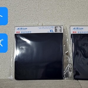 ユニクロ XL エアリズム クルーネックT XLサイズ 半袖 ネイビー2枚 メンズ 新品 未使用