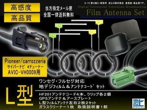 送料無料◆新品　HF201用カロッツェリア 地デジフィルムアンテナセット GPSセット◆ワンセグ　フルセグ　乗せ換え　補修 PG14S-AVIC-VH0009