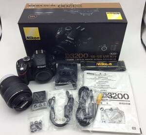 MM14♪〈未使用品〉NIKON ニコン D3200 デジタル一眼レフカメラ / AF-S DX NIKKOR 18-55MM 1:3.5-5.6G VR レンズ / 通電確認済 付属品有り