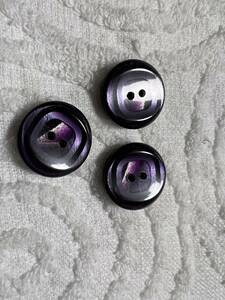 3401　約17㍉ 紫　パープル　 ボタン 3個セット　ビンテージ　 未使用品　手芸　裁縫　おしゃれ　ハンドメイド　DIY　リメイク