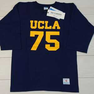 70年代 復刻 UCLA true to archives 3/4 七分 フットボール Tシャツ S 日本製 ヴィンテージ パーカー チャンピオン ウエアハウス