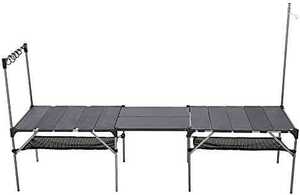 折り畳み式テーブル アルミ製 アウトドア用 キャンプ用 超軽量材質 無限拡大可能 エクササイズ 収納ケース付き (テーブル本体2個