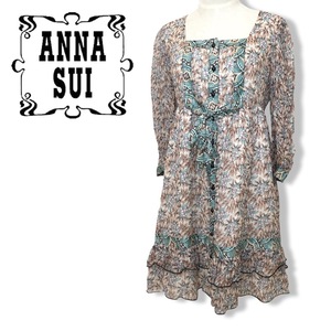 * Anna Sui ANNA SUI* женский шелк общий рисунок One-piece платье size 2 труба :C:05