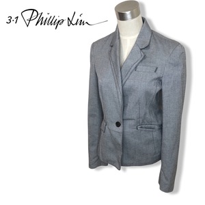 ★3.1 Phillip Lim フィリップリム★レディース 1B シングル テーラード ジャケット size 4 グレー サイドベンツ 管:C:05