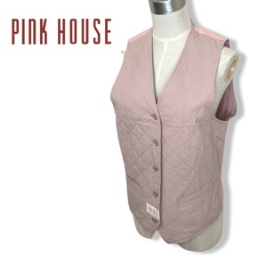 *PINK HOUSE Pink House * женский кнопка останавливать лучший жилет розовый Logo принт труба :C:05