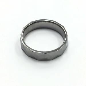リング 指輪 約17.5号 タングステン tungsten 銀色 シルバー色 キラキラなカットデザイン アクセサリー メンズ 