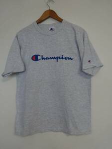 ★90s オールド OLD チャンピオン Champion ロゴTシャツ USA製 L ヘザーグレー 杢 グレー ビンテージ