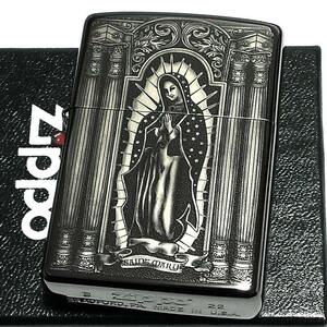 ZIPPO ジッポ ライター 中世 マリア様 かっこいい ブラックニッケル 聖女 レーザー彫刻 メンズ レディース ジッポー ギフト プレゼント