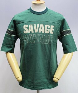 Deluxeware (デラックスウエア) URES-05...SAVAGE99 / 6分袖フットボールTシャツ 未使用品 グリーン size L