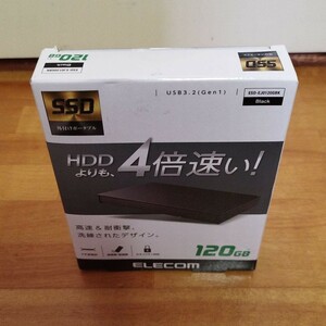 ELECOM ESD-EJ0120GBK 外付けSSD ポータブル USB3.2（Gen1）対応 120GB