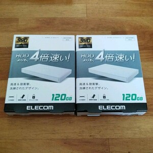 エレコム 外付けSSD ポータブル 120GB ESD-EJ0120GWH 2台