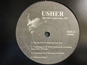 Usher ： Special Confessions EP 12'' (( My Boo Part II F. Alicia Keys / Confessions Pt. II RMX FT JD, Joe Budden, Kanye West