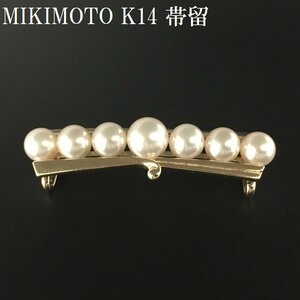 MIKIMOTO ミキモト パール 本真珠 K14 6.6g M刻印 真珠 帯留め 和装小物 アンティーク 1000円スタート