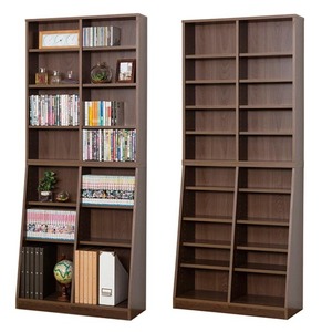  library book@DVD comics etc. . large amount storage SOHO bookshelf 75-180cm walnut _h