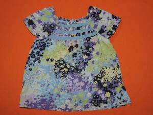 *baby Gap. . flower print purple × yellow series short sleeves *90 centimeter * Gap *