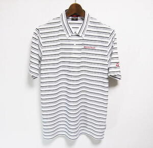 美品 TaylorMade(テーラーメイド) ゴルフウェア 半袖ポロシャツ 日本製 サイズO ホワイト×ブラック XL LL　