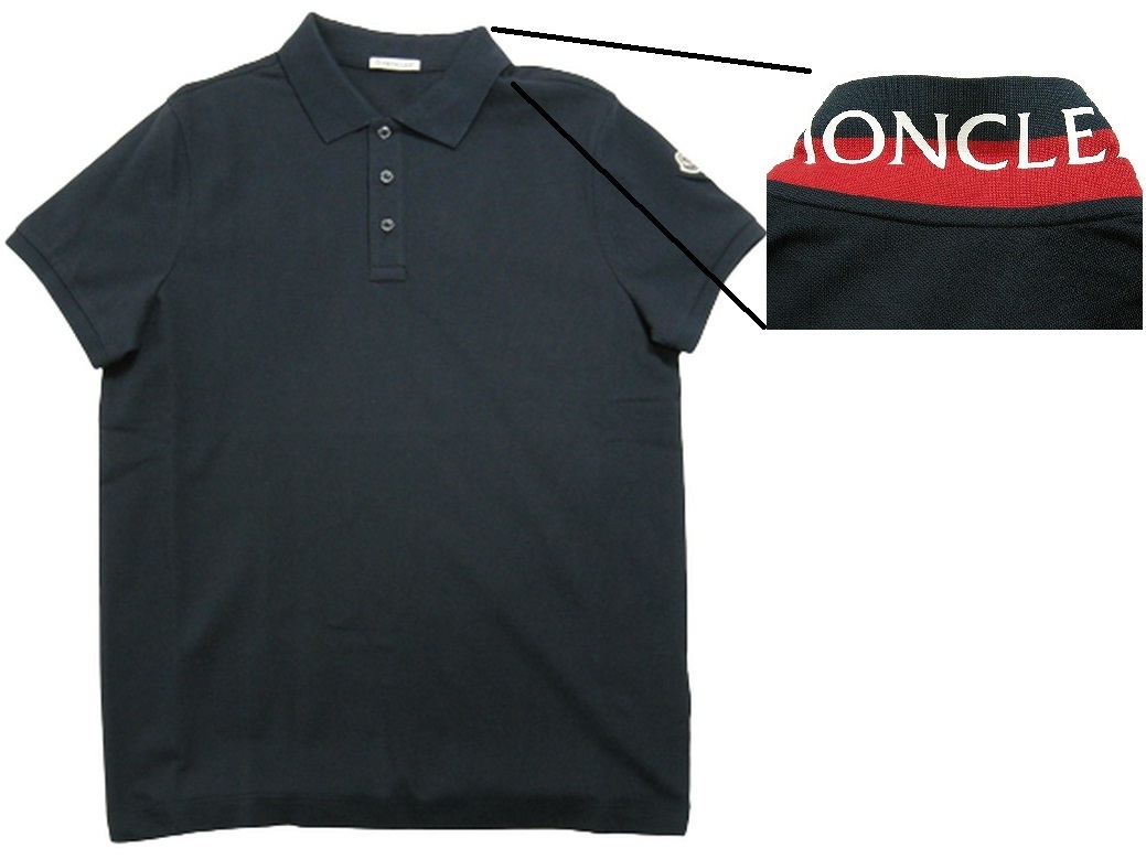 サイズS□新品 本物□モンクレール/SS POLO/2トーンカラー 襟ロゴ