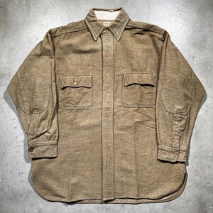 J.C.PENNEY CO. STORE 【men2158H】 SPECIAL!! ~30's ウールシャツ チンストラップ マチ付き エルボーパッチ ストアブランド L～XL AG