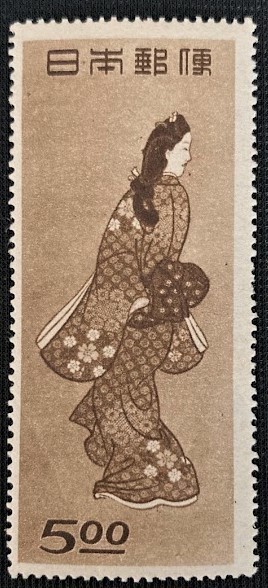 銭単位　見返り美人　5枚シート 日本切手 切手趣味週間 1948年 見返り美人 5面シート | 収集ワールド