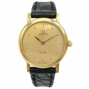 OMEGA オメガ 腕時計 De Ville デヴィル クォーツ 750 K18 ゴールド レディース 革ベルト 595.1111