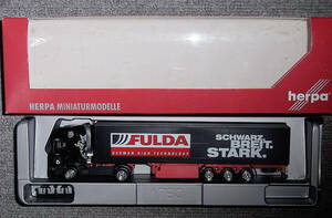 Herpa 150606 Spur H0 1/87 Scania R TL Gardinenplanen SZ Fulda "Spedition Sorg" フルダ