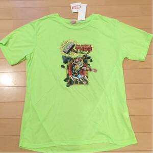 GU マーヴェル マイティソー Tシャツ 新品 メンズXL(小さめ) 蛍光グリーン アメコミMARBEL THOR 速乾 女性OK トレーニング ジム スポーツ