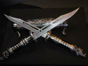 . dragon sword TWIN DRAGON ornament objet d'art masuta-cut no199