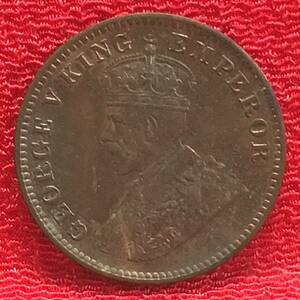 【Eco本舗】英国 インド ジョージ5世 クオーター 1936 George V アンティーク コイン 古銭 青銅貨 銅銭 Bronze[s-3]