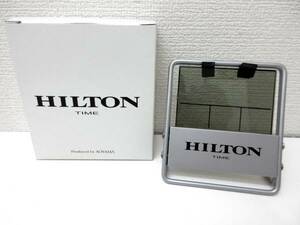 未使用品■HILTON TIME ヒルトン コンパクト 卓上時計 置き時計 デジタル アラーム 温度計 箱入 電池付 箱入 管理1705 F-1