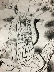 Art hand Auction 水墨画七福神3点セット, 美術品, 絵画, 水墨画