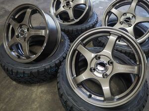 ★軽量★16inch 7J+42 4H100 新品 人気 逆ゾリ クロススピードCR5 ホイール1台分 タイヤset可能 CIVIC SUCCEED PROBOX ROADSTER ブロンズ