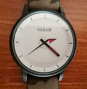 【ビックフェイス　GLEAM　クォーツ式　メンズ腕時計　稼働美品　定形外　レターパックライト】
