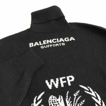 美品◆18AW　BALENCIAGA　バレンシアガ　542703　WFPロゴ　オーバーサイズ　タートルネックニット　ブラック　XS　正規品　イタリア製_画像4