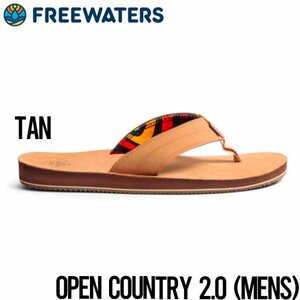 【送料無料】レザーサンダル ビーチサンダル トングサンダル freewaters フリーウォータース Open Country 2.0 (MENS) TAN US9 ( 27cm )