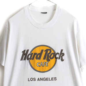 90s USA製 ■ ハードロックカフェ LOS ANGELES ロゴ プリント 半袖 Tシャツ ( メンズ レディース L ) 古着 90年代 Hard Rock Cafe 企業物の画像2