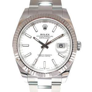 【天白】ロレックス ROLEX 腕時計 デイトジャスト41 126334 白 自動巻 オイスターブレス SS×WG 男 新ギャラ 箱 新品