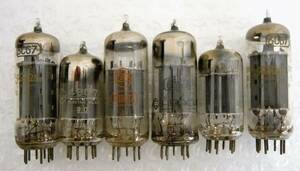 昭和レトロ 当時物 vacuum tube TOSHIBA HITACHI TEN 電子部品 真空管 MT管6本まとめセット クーポン券付 6CG7×2 12BH7A 4BG7 7AU7 6CS7
