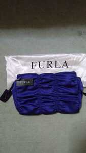 [ unused * tag * storage bag attaching ]FURLA Furla clutch bag satin purple 