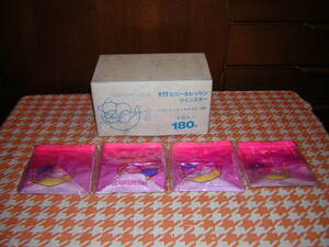  Showa Retro 1976 year Little Twin Stars ki Kirara vinyl hisen writing brush .4 piece together box attaching unused goods Sanrio 