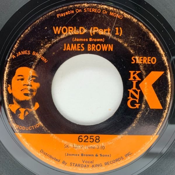 美盤!! USオリジナル 7インチ JAMES BROWN World ('69 King