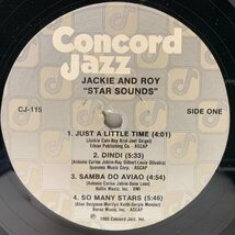 美盤!! USオリジナル JACKIE & ROY Star Sounds ('80 Concord Jazz) DAVE FRISHBERG Wheelers And Dealers, A.C. JOBIM カヴァー ほか_画像3