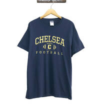 USA 古着 チェルシー フットボール クルーネック Tシャツ ネイビー CHELSEA メンズL 紺色 アメカジ 古着卸 BA0098_画像1