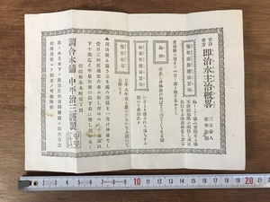 ■送料無料■ 即治水主治概略 調合本舗 中平治三謹製 レトロ 薬 医療 広告 チラシ 案内 古書 古文書 資料 文献 印刷物/くYUら/LL-531