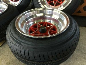 【復刻　スターシャーク】14×10J　-39　4Ｈ-114.3　レッド（赤）　185/55Ｒ14　2本タイヤセット