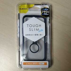 ★ELECOM iPhone 13 mini 5.4inch 用 TOUGH SLIM LITE リング付 ケース カバー ネイビー PM-A21ATSLFCRNV